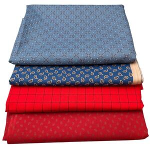 Quilters Cotton Bundle of 4 -Patterns 
Approx 10 Meters - Paisly Gingham Plaid